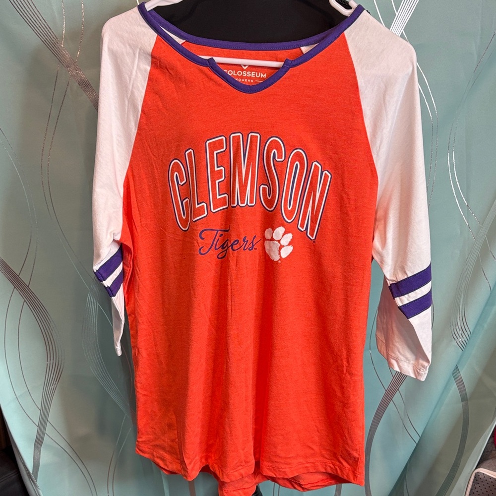 Colosseum Orange and White Clemson Tee NWOT